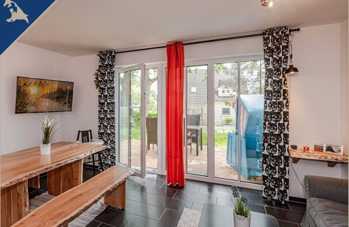 Korswandt House | Quietly located semi-detached house with sauna and terrace with beach chair - forest settlement