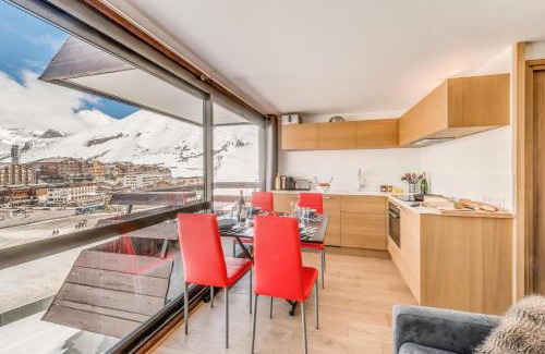 Tignes le Lac Hotel | Résidence Palafour - Studio cabine 4 personnes pieds des pistes - balcon vue Grande Sassière MAE-3629