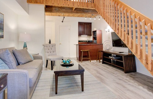 Wintergreen Condo | Recently updated, modern lodge room with open loft bedroom.