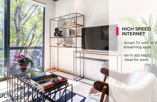 Colonia Cuauhtemoc Apartment | Reforma's 2BR Apt | Pvt Balcony | Gym+Rooftop+Grill