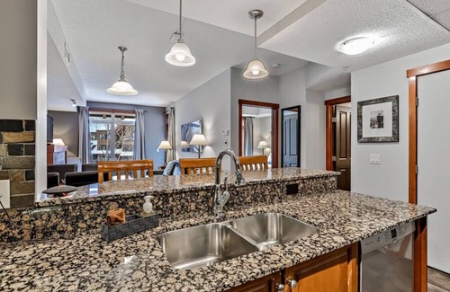 Canmore Apartment | Relax & Explore: Mountain Views, Heated Pool & Dog-Friendly Condo