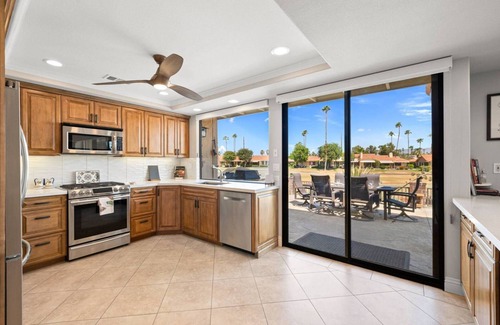 Palm Desert Condo | Relaxed Luxury in Monterey Country Club, 2BR + Office, Golf Course Views