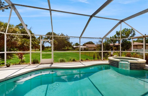 Sebastian Highlands House | Relaxing home with private pool, hot tub, gas grill and full kitchen