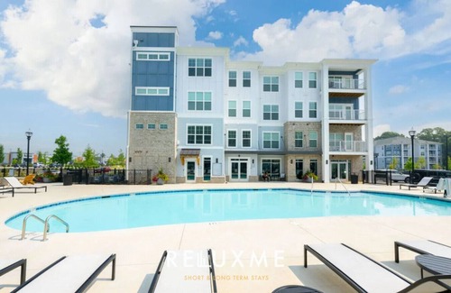 Paw Creek Apartment | Reluxme|Chic 2BR w/Balcony, Gym & Pool Near Mall
