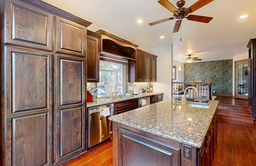 Lake Arrowhead House | Retreat w/speakeasy, fireplace, game room, & patio - near skiing & trails