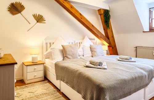 Annweiler am Trifels Apartment | ROMANTIC-Apartment - Altbauflair mit Dachterrasse & Waldblick, Maisonette, 80m2