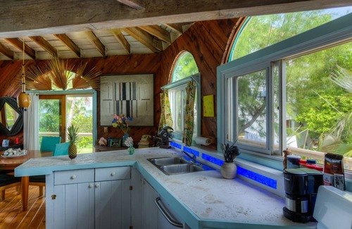 Governor's Harbour House | Round House, 360 degree deck, on stunning private beach with private cabana