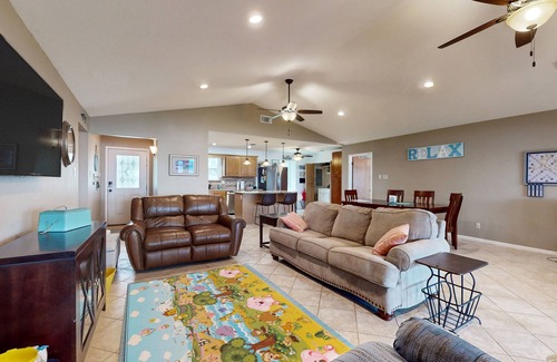 Cotton Gin House | Rural & unique waterfront home on Lake Limestone w/dock, waterslide & sunroom
