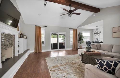 Lakeside Villa | Saltwater Pool, Fenced in Yard w/King Size Bed
