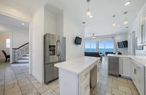 Delos House | Sanctuary at Frangista Beach - Huge Beachfront Home with Ocean Views, Private Pool & Theater