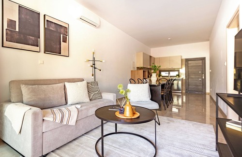 Agios Tychon Apartment | Sanders River Plaza - Prime 2-Bdr Apt with Balcony