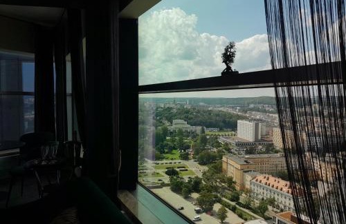 Srodmiescie Apartment | SEA TOWERS PENTHOUSE, 28 floor! PANORAMIC Sea & City View from GLASS CORNER TRIANGLE! 75m2! Terrace!