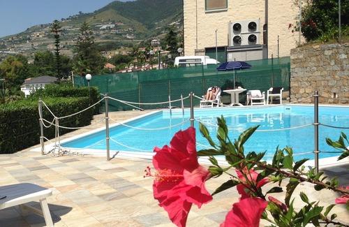 Sanremo Apartment | Sea view apartment with breathtaking communal pool terrace and garden