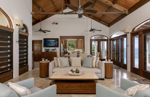 Estate Chocolate Hole and Great Cruz Bay Villa | Sea View Terrace, Stunning Views, pool, private beach access, SolVillasUSVI