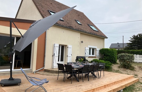 Saint-Germain-sur-Ay House | Seaside home, 1 min walk to the sandy beach, jacuzzi and plenty of outdoor space