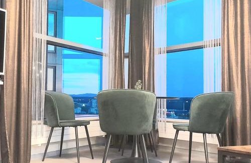 Srodmiescie Apartment | SeaTowers 28 Floor Waterfront PANORAMIC PENTHOUSE! Sea & City View from GLASS CORNER TRIANGLE! 75m2! Terrace!