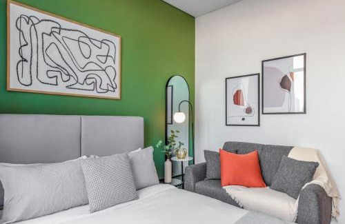 Bur Dubai Apartment | Silkhaus quiet DIFC studio with Burj Khalifa view and balcony
