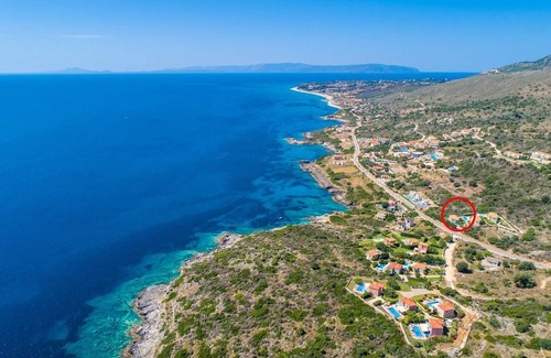 Skala Villa | Skala Villa Blue: Large Private Pool, Walk to Beach, Sea Views, A/C, WiFi