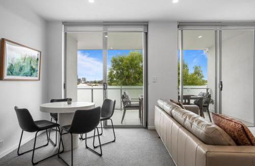 New Farm Apartment | Sleek 2-Bed with Balcony and Communal BBQ Area