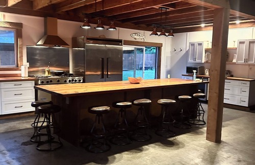 Mansons Landing Ski Chalet | "Sleeps 15: Dog-Friendly Rustic Haven on Cortes Island" Large grass yard