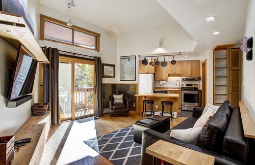 Peak 8 Condo | Slope Side Lodge Apt. Surrounded by Nature Steps to the Bus - Fast WiFi