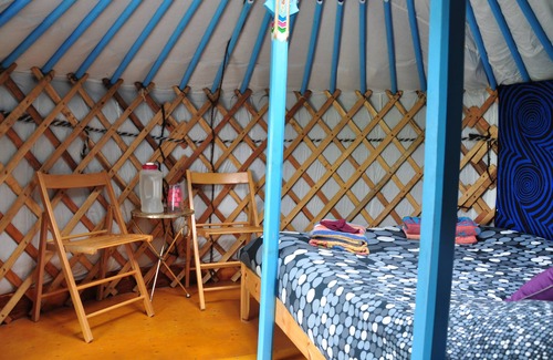 Indian Brook Resort | Small sky blue yurt