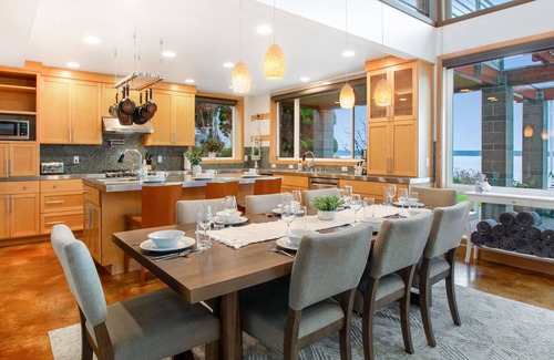 Camano Island House | Soundfront home with water views, patio/deck, firepit, grill, fireplace, & WiFi