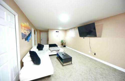 Amherstview Apartment | Spacious Hearth Escape with Natural Light & fireplace