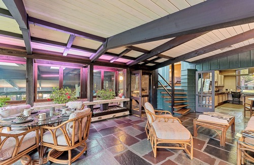 Brookfield House | Spacious MCM home blends elegance w/retro charm. Includes pool, steam and sauna
