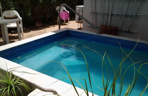 Douglas Villa | Spacious villa with plunge pool in surrounding garden. Palm trees and plants.