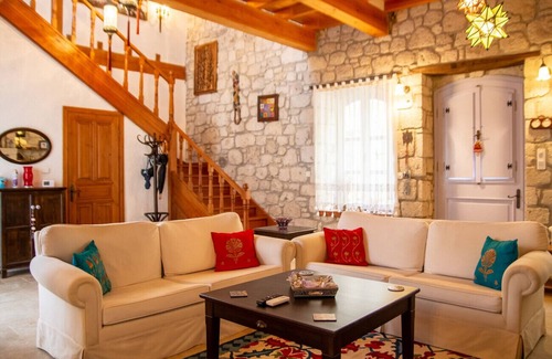 Urla Villa | Stonehouse with Backyard and Fireplace in Alacati