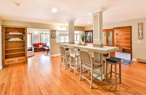 Jewett Center House | Stream-Side Atrium Home with Side Rooms & Pool Table