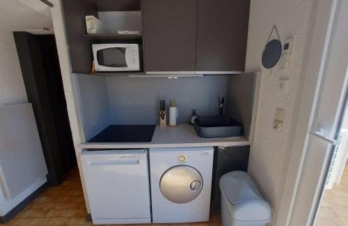 Marseillan Plage Apartment | Studio cabine climatisé avec solarium et parking privé - Centre Marseillan - FR-1-326-790