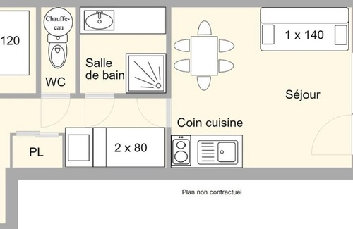 Les Saisies Apartment | Studio cabine pour 5 pers, proche centre et pistes, balcon sud – Les Saisies - FR-1-594-78