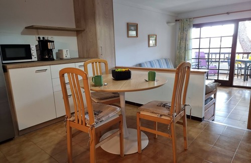 L'Escala Apartment | Studio 'La Escala Pueblo Pinos IC14' with Balcony, Shared Pool & A/C