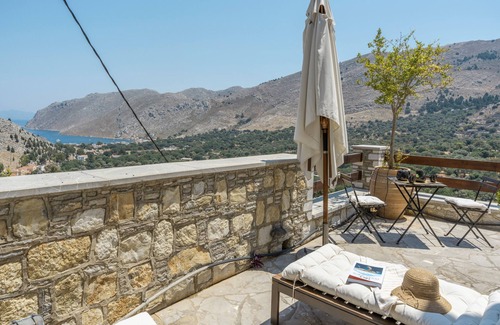 Symi Apartment | Studio 'No 6 Superior Symi Nautilus' with Sea View, Wi-Fi and Air Conditioning