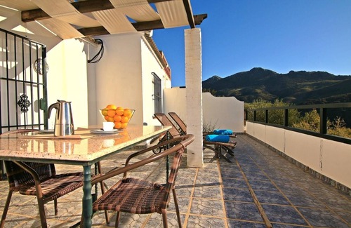 Montecorto Apartment | 'Studio Romantic Paradise 2' with Mountain View, Pool, Wi-Fi & Garden