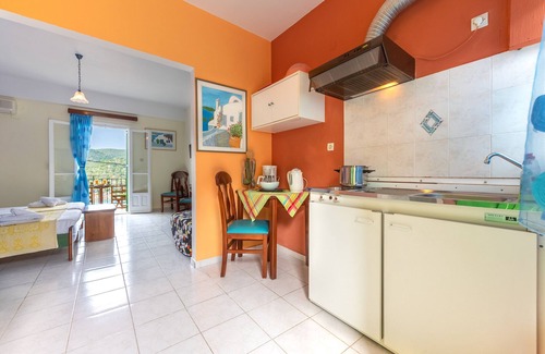 Vathy Apartment | Studio 'Veronis 2' with Sea View, Shared Pool & Wi-Fi