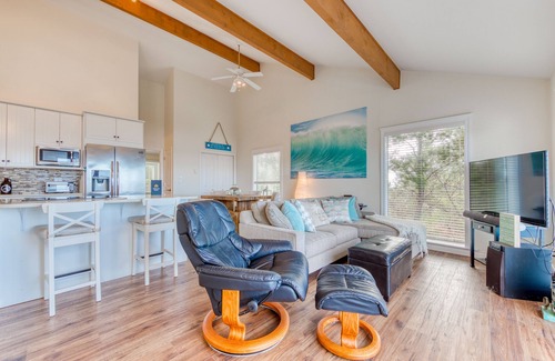 Oceanside House | Stunning home with ocean view - spacious deck with nice view