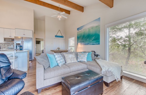 Oceanside House | Stunning home with ocean view - spacious deck with nice view