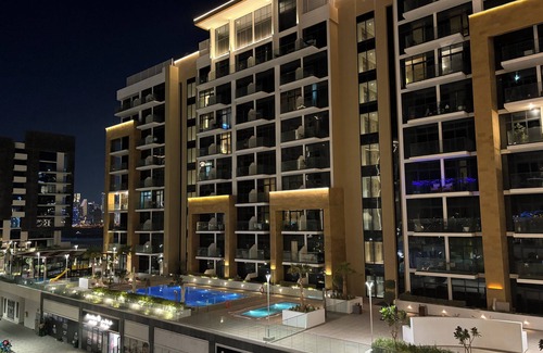 Dubai Apartment | Stylish studio with large balcony & private parking in Azizi Riviera