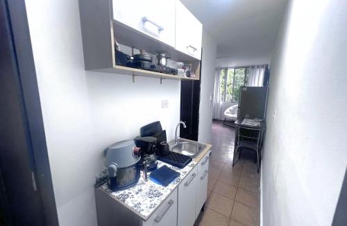 El Cangrejo House | Suite con cocina pequeña y baño privado