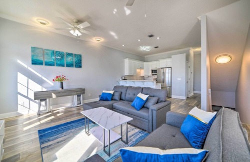 West Panama City Beach House | Sunny PCB Home w/Balcony: Steps to the Beach!
