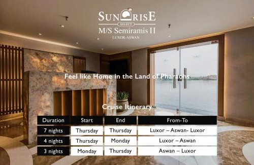 Nile River Luxor Boat Rental | SUNRISE Semiramis II Cruise
