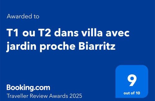 Anglet Apartment | T1 ou T2 dans villa avec jardin proche Biarritz