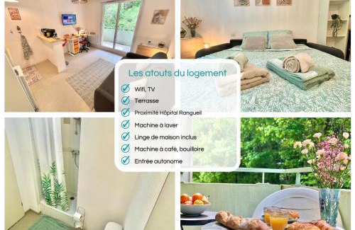 Rangueil-Sauzelong-Pech David-Pouvourville Apartment | " Terrasse Téléo " Hôpital Rangueil - Pech David