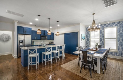 Wilmington Beach House | The Blue House at Carolina Beach, swim spa, ping pong, bikes & pet friendly!