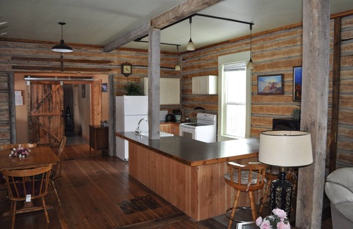 Pray Cabin | The Original Logs On The Inside Walls Make This A Cozy Montana Getaway.