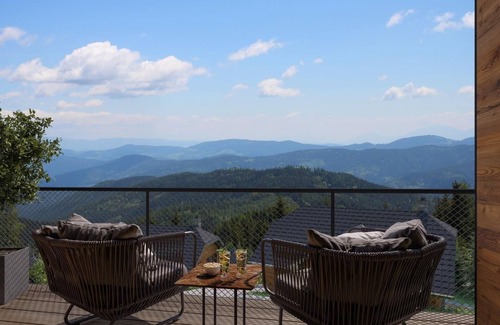 Albeck House | Tomtegl-Bergchalet No.3 mit Privatsauna, Infinitypool, Kamin, Fitnessraum, 1500m Seehöhe