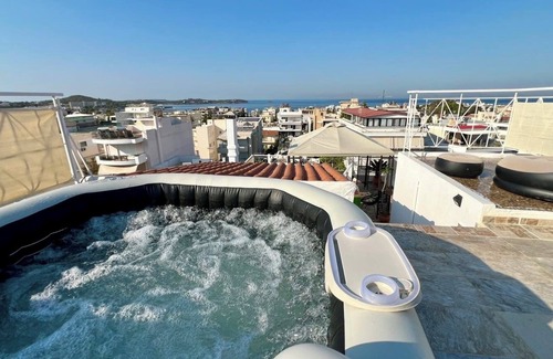 Voula Apartment | Top floor spa seaview apartment